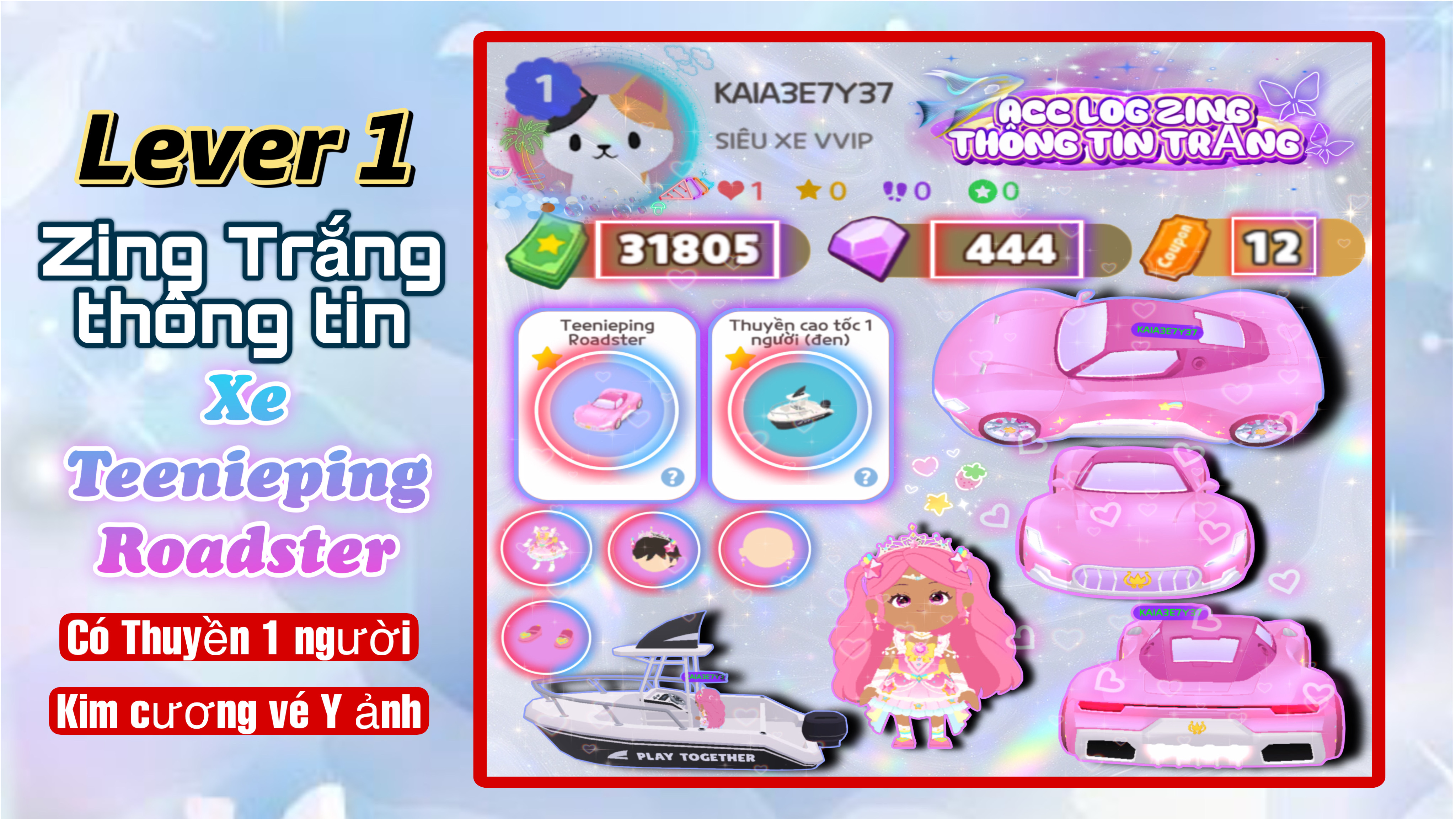 XE HỒNG VVIP + THUYỀN